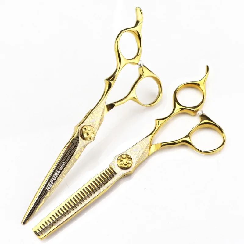 Professional 6 '' Damascus Scissor Gem Upscale Hair Scissors Cutting Barber Tools Haircut Thinning Shears Hairdresser Scissors