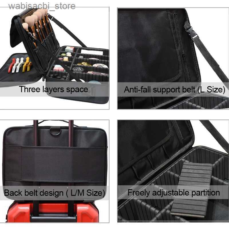 Cosmetic Bags 2023 New Professional Cosmetic Bag For Women High Quality Waterproof Oxford Large Capacity Travel Makeup Case For Makeup Artist L49