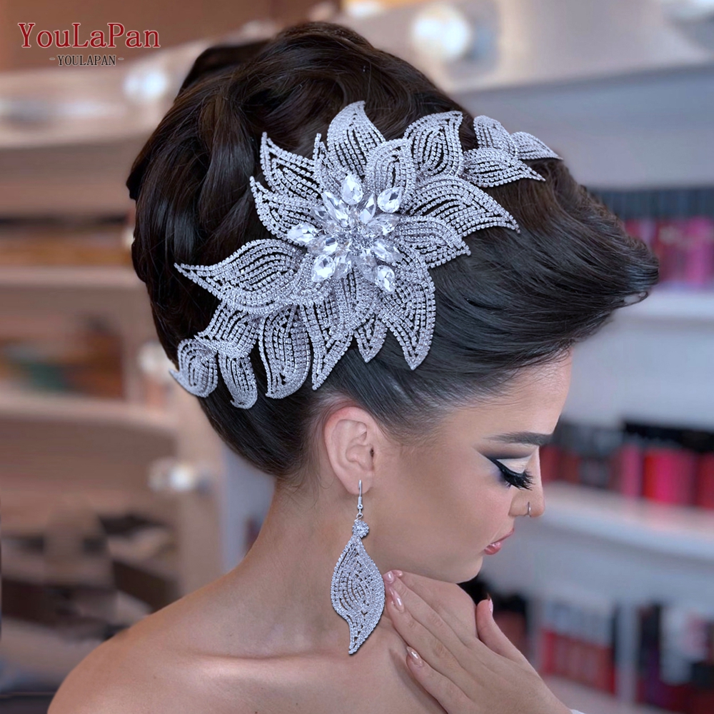 TOPQUEEN-accesorios para el cabello de boda para mujer, diadema de cristal, Tiaras y tocados de novia, HP455