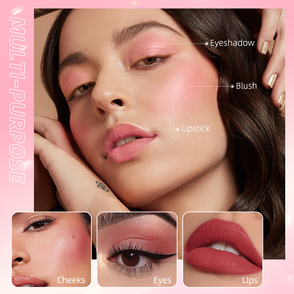 Liquid Cheek Blush Facial Nourishing Blush Gel Cream Waterproof Multi-purpose Eyes&lips Makeup Blush Stick Cosmetics 5 Colors