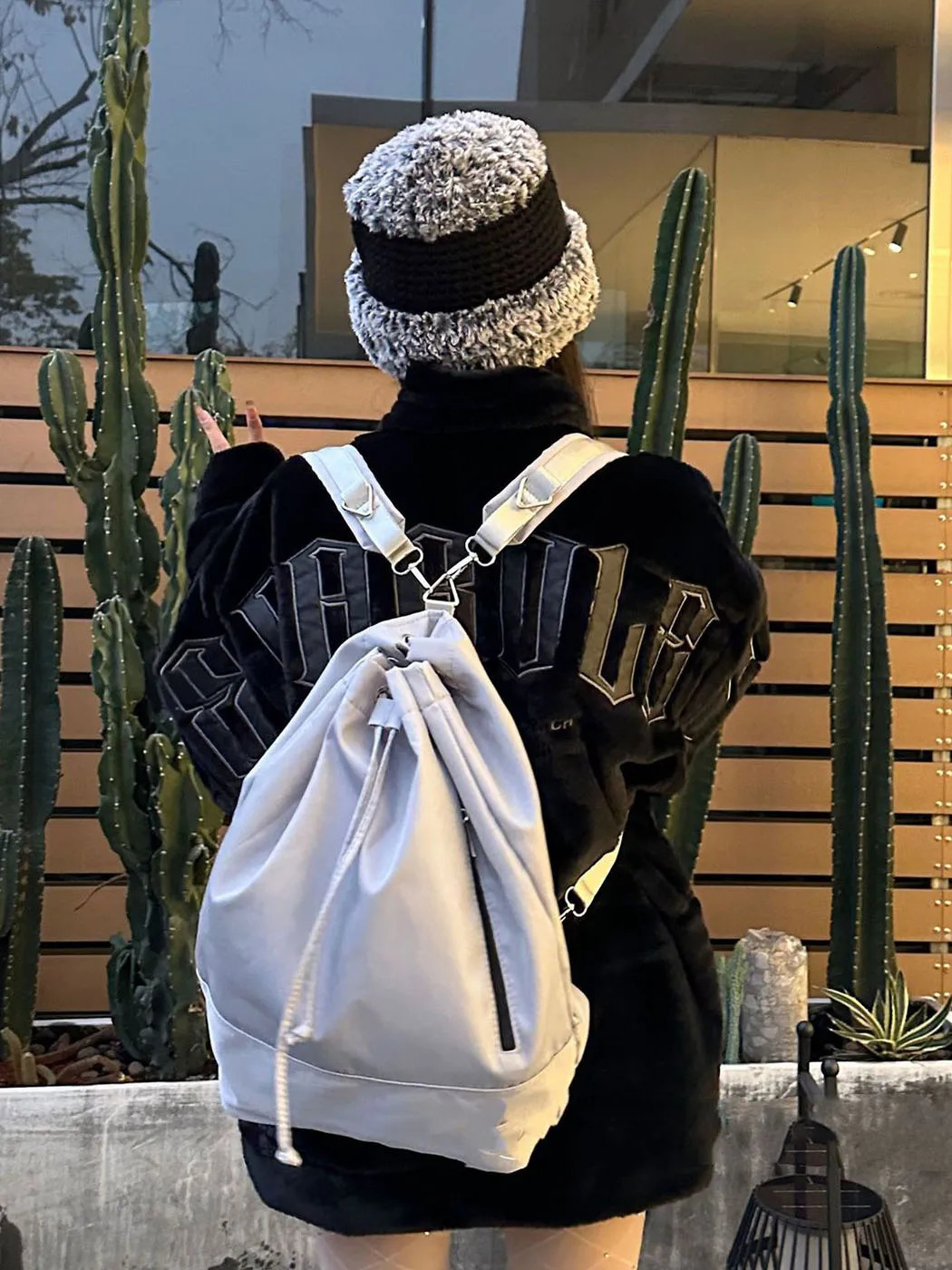 JIAERDI Harajuku Solid Backpack Womens Retro Nylon Casual Large Capacity Y2k Backpack Womens Retro Grey Mochila Womens 241111