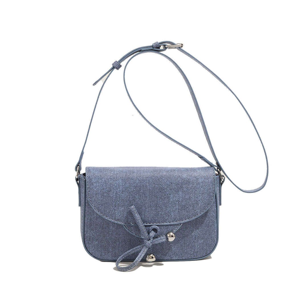 2024 new cowboy bow tie crossbody minority foreign style female senior sense-age small square bag