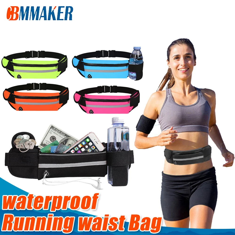Cbmmaker Professional Waist Bag Mobile Phone Case Men Women Hidden Pouch Gym Sports Bags Running Belt