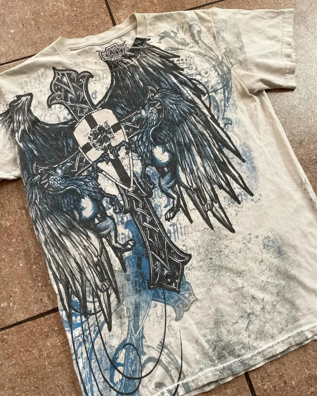 Y2K Conflict T-shirt Harajuku Hip Hop Round Neck Oversized T-shirt Mens Short Sleeve Gothic Clothing Top 241112