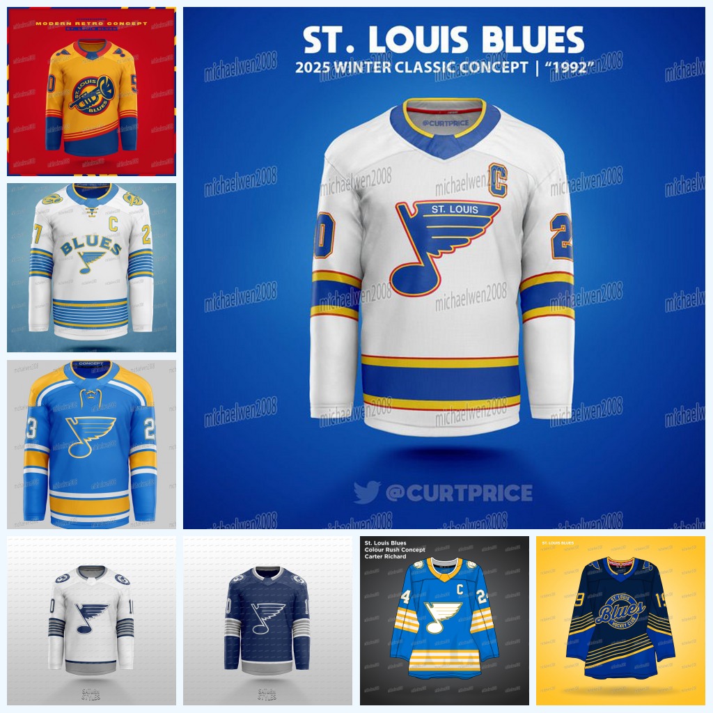 St. L Robert Thomas Blues 2024-25 Winter Classic Jersey Kyrou Brayden Schenn Oskar Sundqvist Pavel Buchnevich Kasperi Kapanen Simon Robertsson Binning