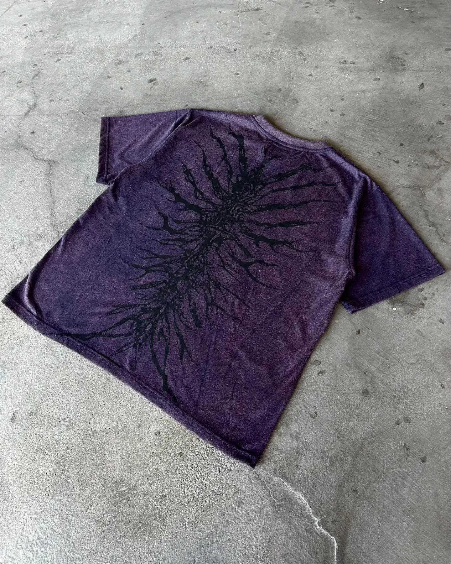 Hip hop street ghoul graffiti pattern T-shirt mens Harajuku Gothic washed cotton short sleeved O-neck oversized loose top 241112