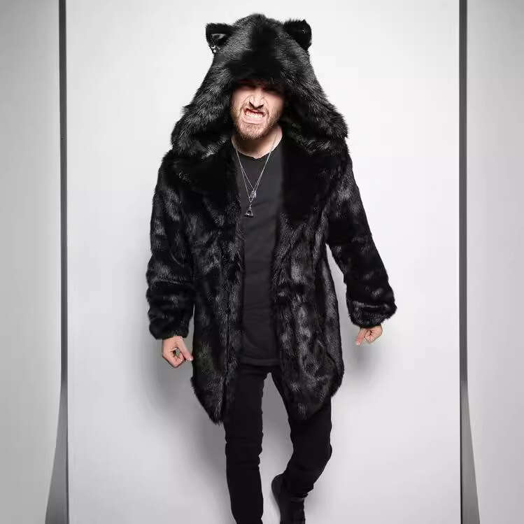 shanshi fur coat women New autumn and winter faux warm mink coat for men mid to long length coat fur jacket
