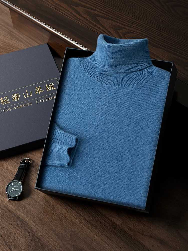 Choose Mens Turtle Neck Cashmere Pulling Flower 00% Cashmere Knitted Sweater Basic Solid Intelligent Leisure Jumping Mens Top Autumn Winter W2411111