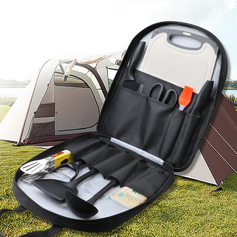 Durable Oxford 10 Slot Professional Kitchen Chef Knife Bag Travel Outdoor Carrying Carry Case Slicing Cleaver Storage Pocket
