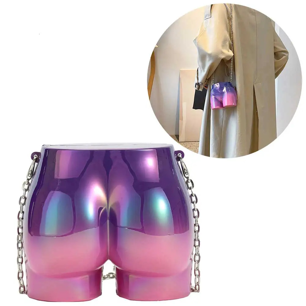 Women Evening Clutch Handbags Acrylic Butt Shape Crossbody Purse Chain Strap Unique Shoulder Bag Stylish Ladies Bag 241112