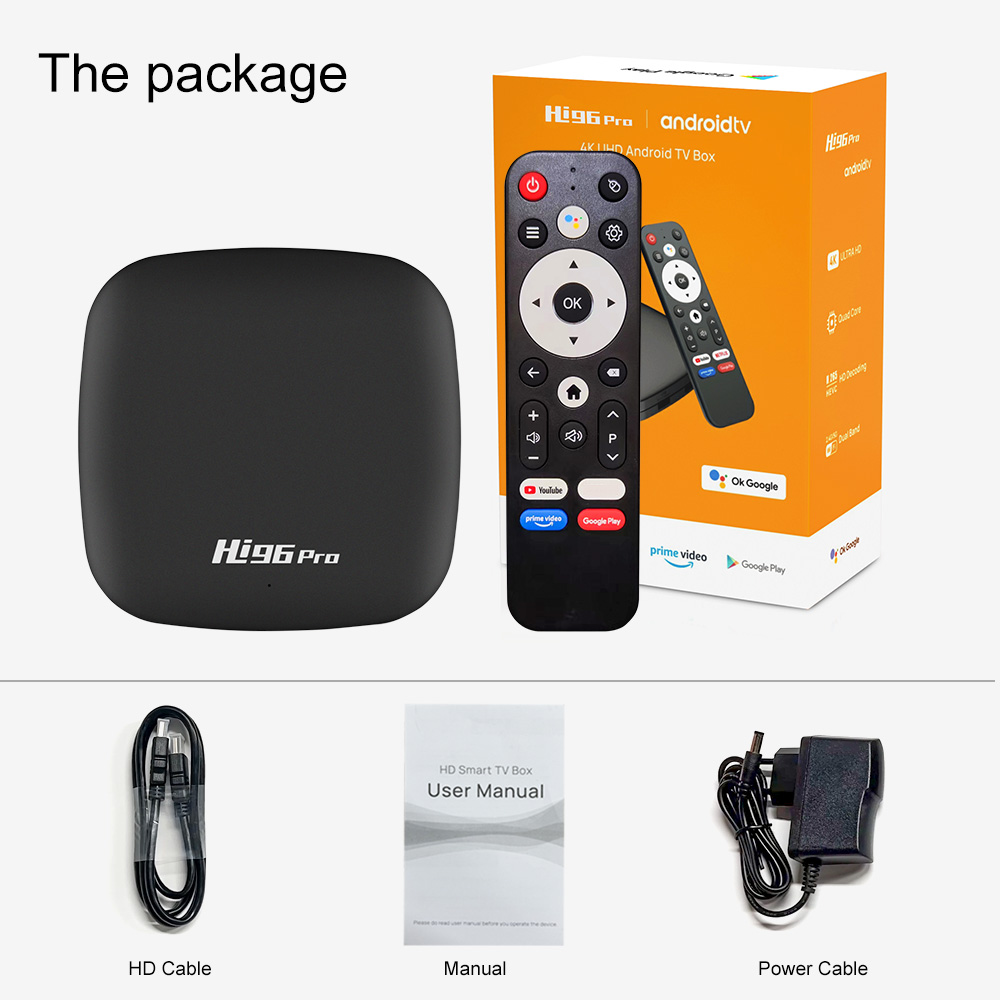 Hi96 Pro TV Box Android11 GK63 with ATV UI Quad Core Cortex A55 Support 4K 60fps 2.4&5G Dual Wifi BT5.0 Voice Set Top Box 2G 8G