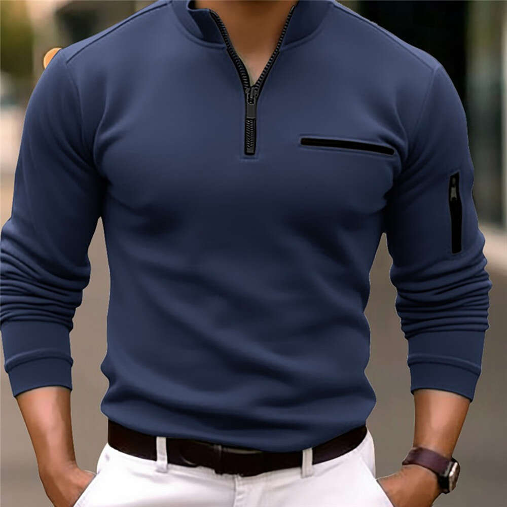 2024 Spring and Autumn Sale with Arm Zipper for Men's Sports Polo Shirt