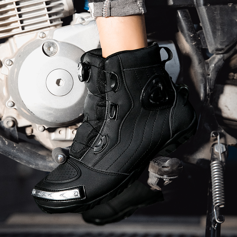 New Motorcycle Boots Men Women Knight Outdoor Riding Anti-slip Winters Sneakers Shoes Bicycle Mountain Racing Road Speed Autumn
