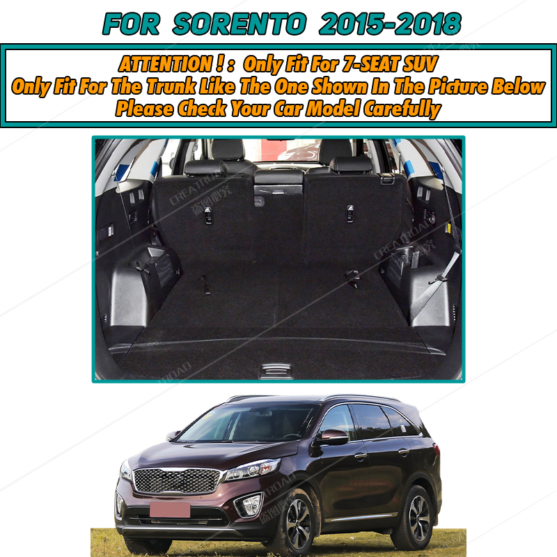 Auto Full Coverage Trunk Mat For Kia Sorento 5/7-Seat 2015-2018 17 16 Car Boot Cover Pad Cargo Interior Protector Accessories 2bfdd