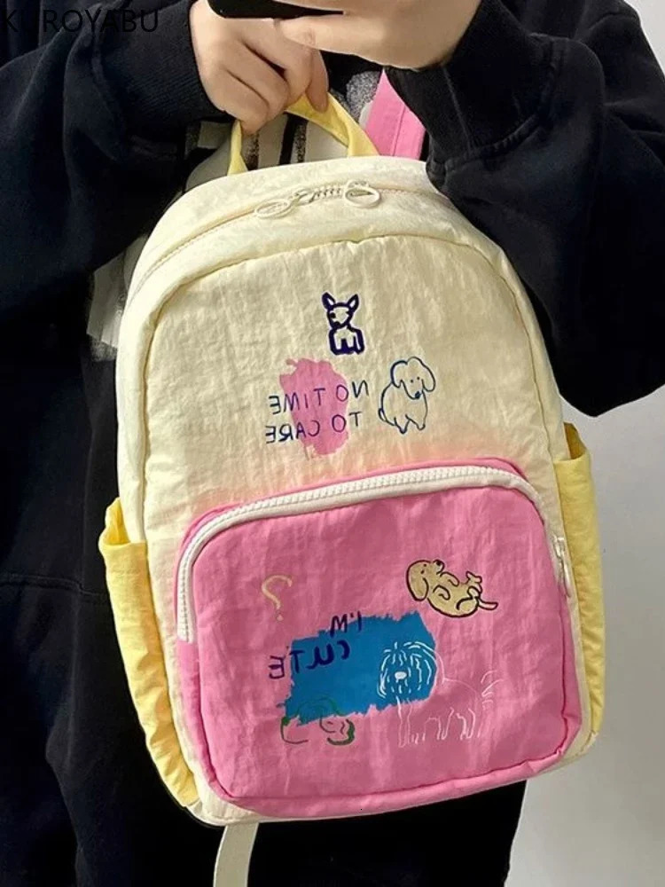 Backpack Womens Anime Cute School Bag Printing Graffiti Student Fashion Leisure Youth School Bag Large Capacity Y2k Bag 241111