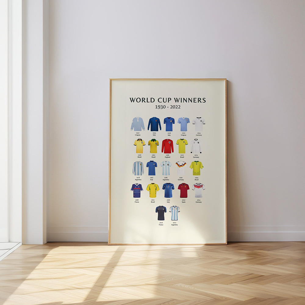 Football Poster Champions Canvas Painting Fan Gift Winners Jerseys Wall Picture Fathers Day Gift Minimalist Room Decor For Boy