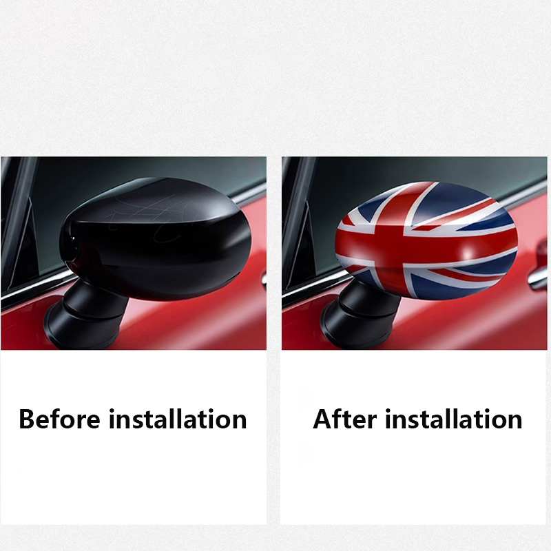 The Black Flag Car Door Rear View Mirror Covers For MINI One Cooper S JCW F54 F55 F56 F57 F60 2020 2021 2022 2023 Accessories