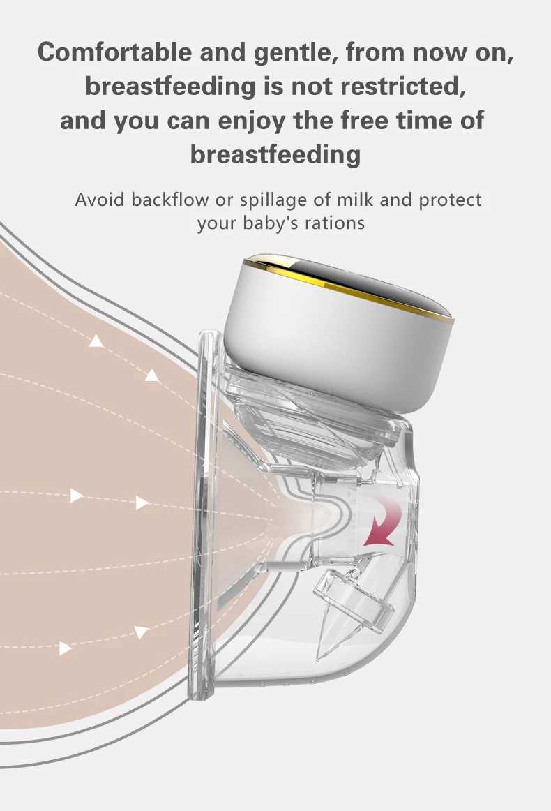 Breastpumps Breastpumps Hot Selling Rechargeable Portable Wireless Anti-reflux Breast Milk Hands-free Smart Electric Silent Usb Charging Breast Pump 2