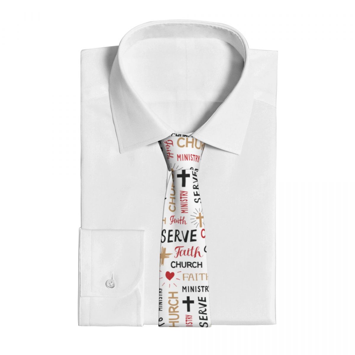 Christian Words Faith Church Ministry Serve Biblical Necktie Men Women Slim Polyester 8 cm Neck Tie for Men Accessories 17a46