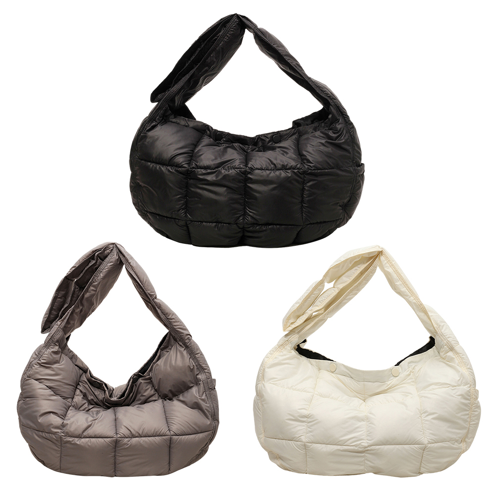 Women Mini Shoulder Bag Solid Color Quilted Underarm Bag Small Quilted Handbag Soft Stylish Puffer Bag Large Capacity Daily Bags