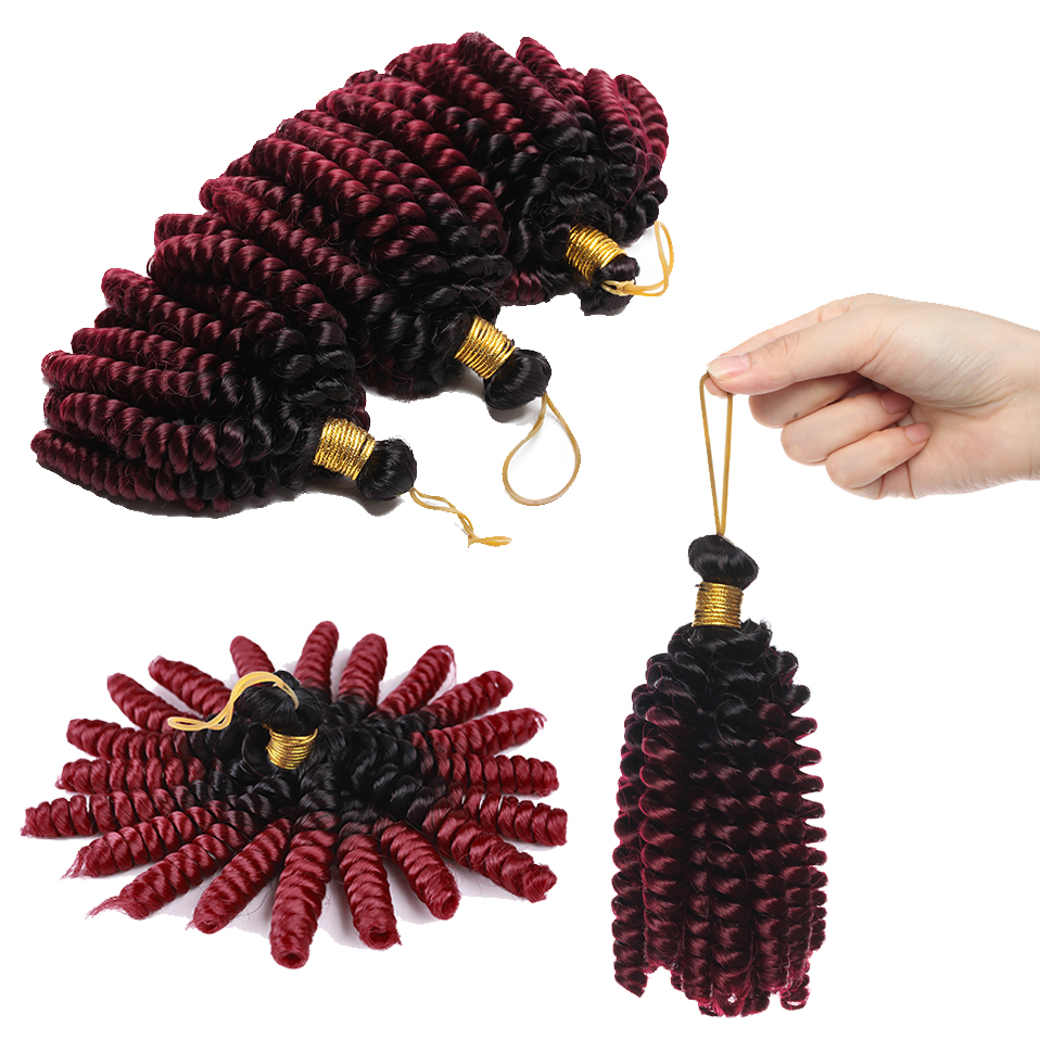 Benehair inch Short Jaican Braids Crochet Hair Synthetic Ombre Black Brown Wine Red Curly braids for black women 5