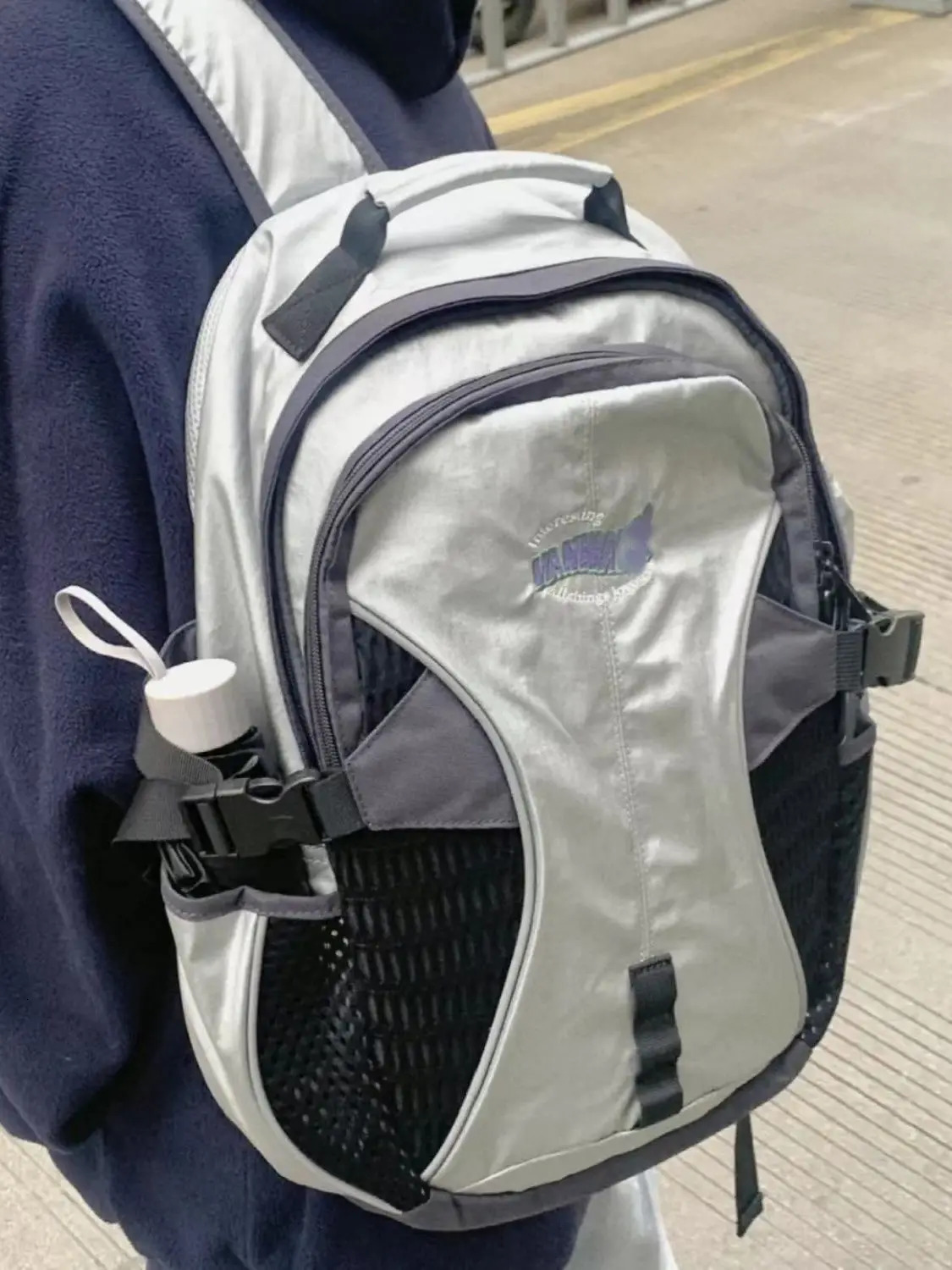 Neutral Y2k school bag American fashion Korean womens outdoor backpack high-capacity leisure letter backpack 241111