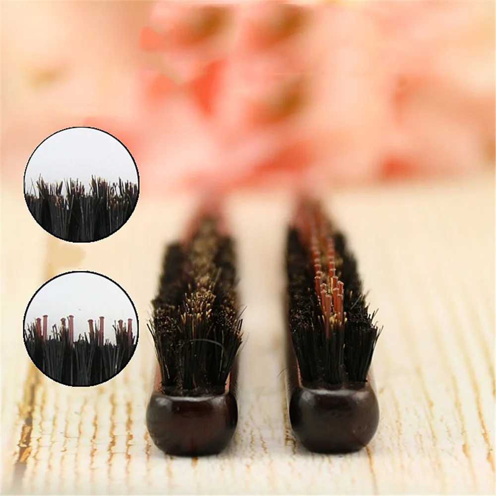 High quality wooden handle natural pig bristle brush fluffy combing hair styling tool W241112