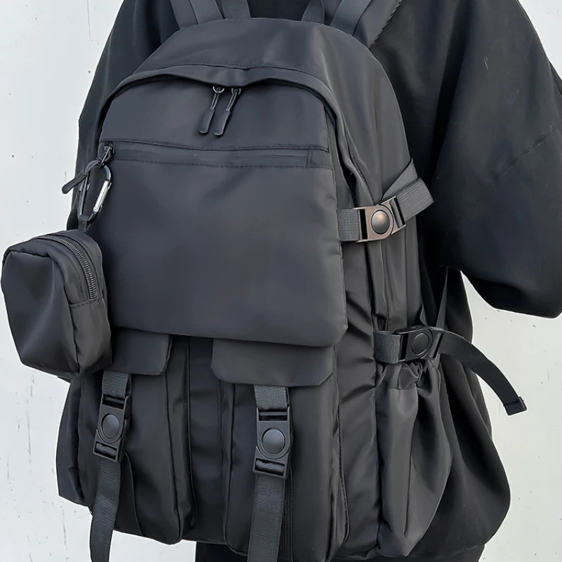 Street fashion trend Korean Rucksacks leisure travel high-capacity backpack Japanese solid full matching Y2k female student backpack 241111