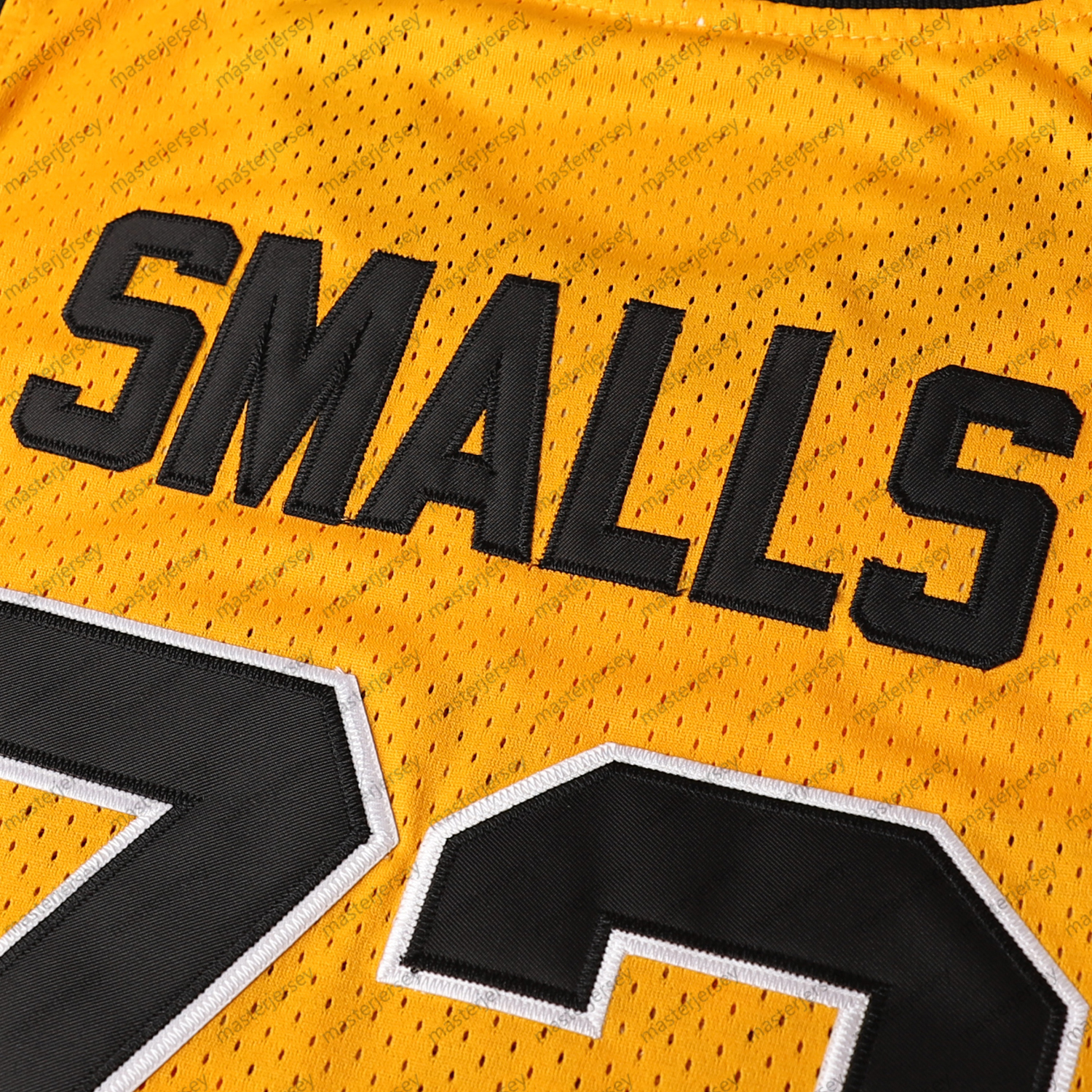 #7 SMALLS Men's Basketball Jersey Sweatshirt - Embroidered Movie Mesh Letters & Numbers, Crew Neck Sleeveless Training Vest, Loose Fit Athletic T