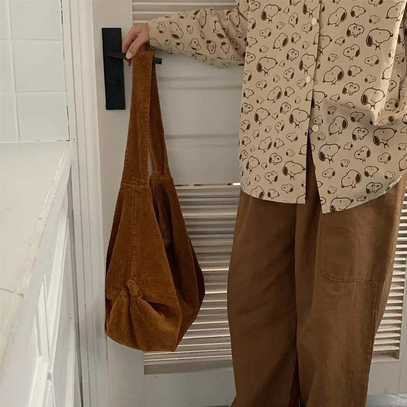 Hylhexyr Womens Crossbody Messenger Bag Large Capacity Shoulder Bags Casual Corduroy Tote Handbag Solid Color With Zipper 241111