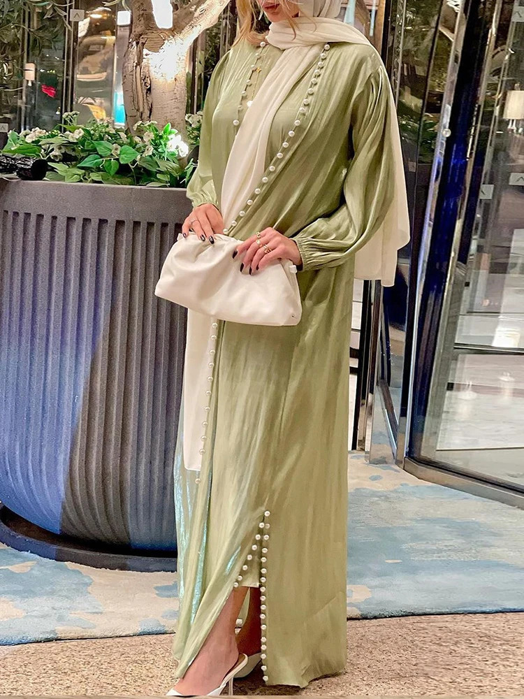 Muslim dress 2-piece set Abayas female autumn elegant party Arab Moroccan headscarf Abaya Dubai Islamic Kaftan Musulmane Vestidos 241112