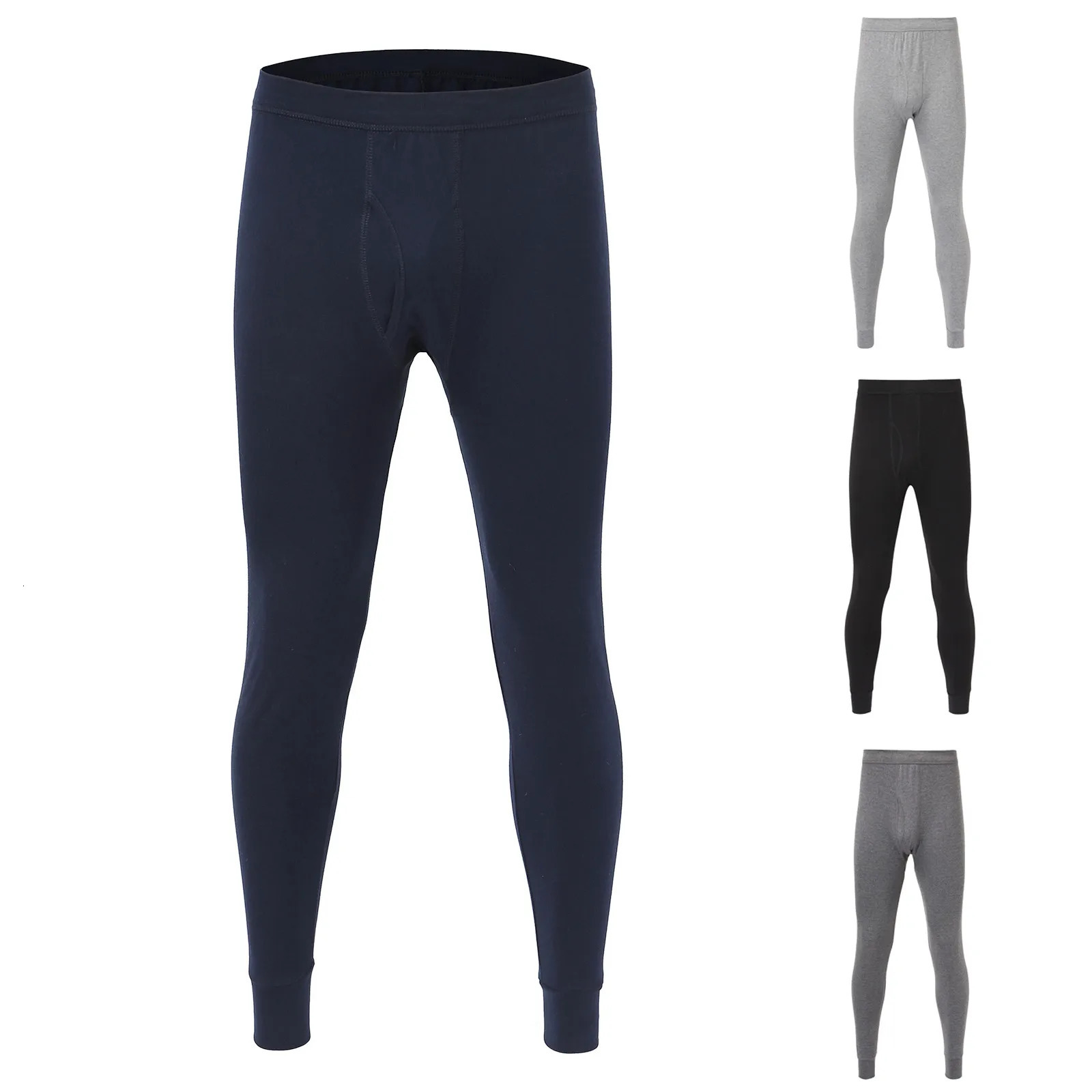 Thermal Underwear For Men Winter Long Johns Fashion Simple Solid Color Elastic Slim Thick Autumn Pants Leggings Warm 241107Z