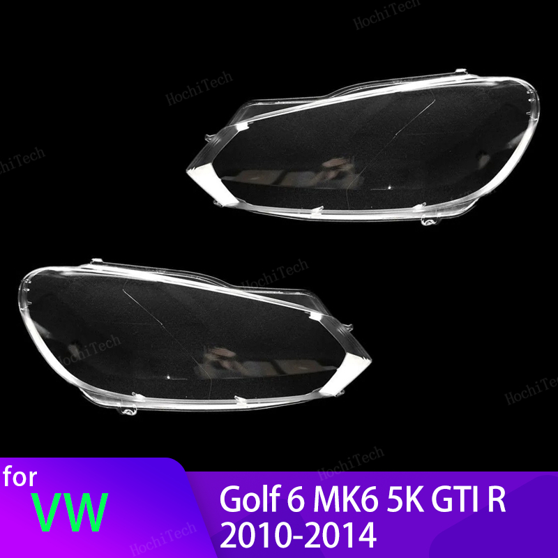 Car Front Headlight Lens Covers For VW Golf 6 GTI R 2010-2014 Transparent Lampshade Headlamp Shell