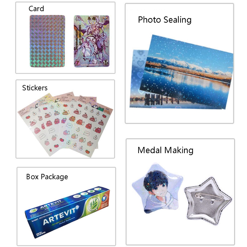 5 Sheets 8.27x11.69Inches Butterfly Glass Heart Shape Holographic Cold Laminated Film Glitter Holographic Overlay Laminating