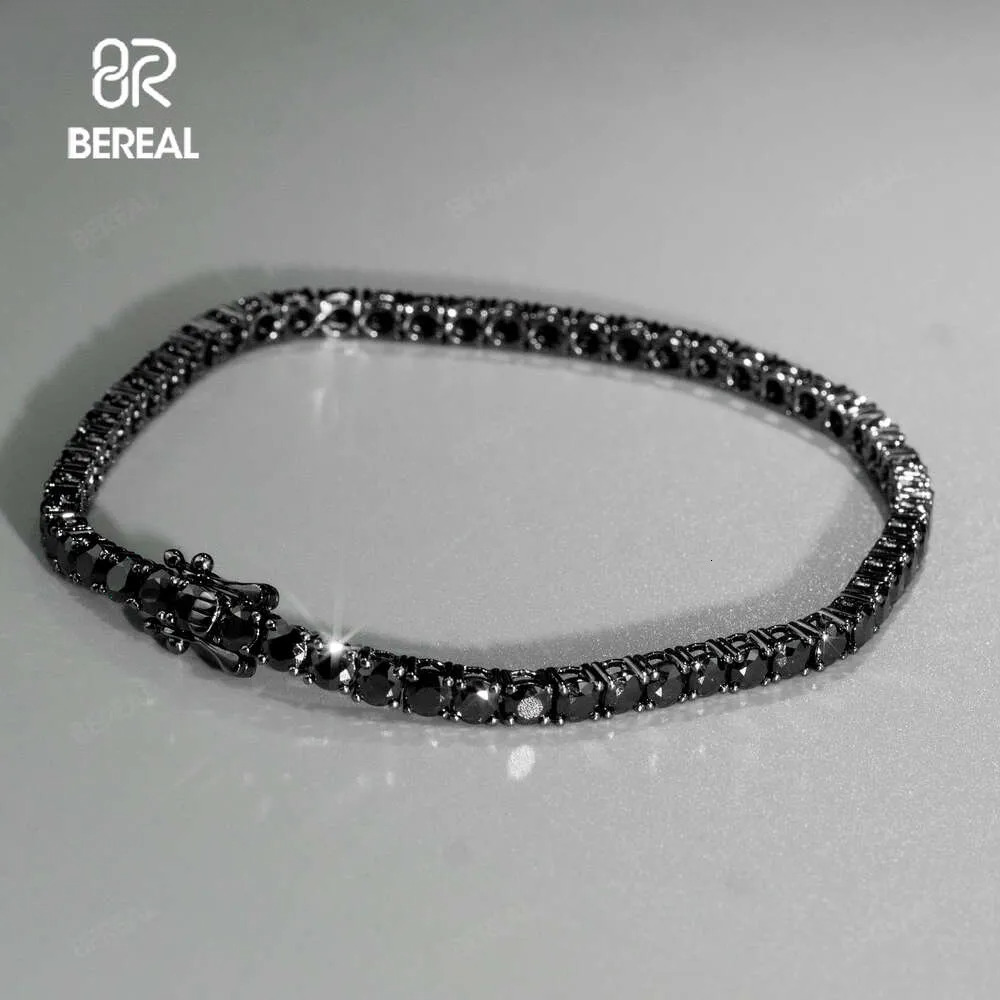 New Design Black Vvs Moissanite Tennis Chain Necklace Pass Tester Iced Out Dia Sier Bracelet For Men Women