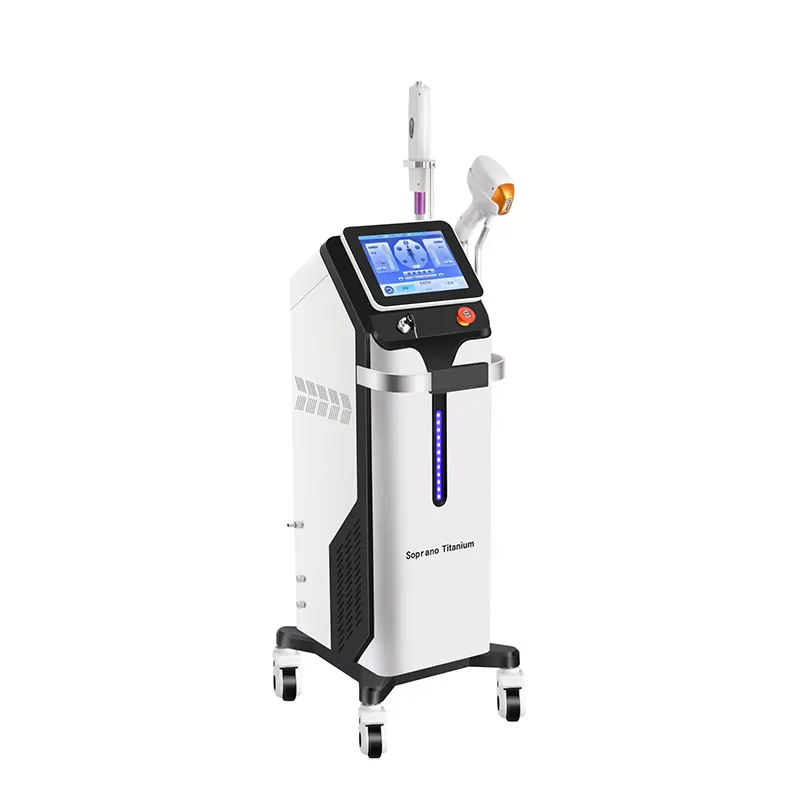 Best 808 Diode Laser And Pico 2in1 Beauty Equipment 3 Wave Diode Laser Hair Removal Non-invasive 5 Tips ND YAG Laser Tattoo Removal Machine