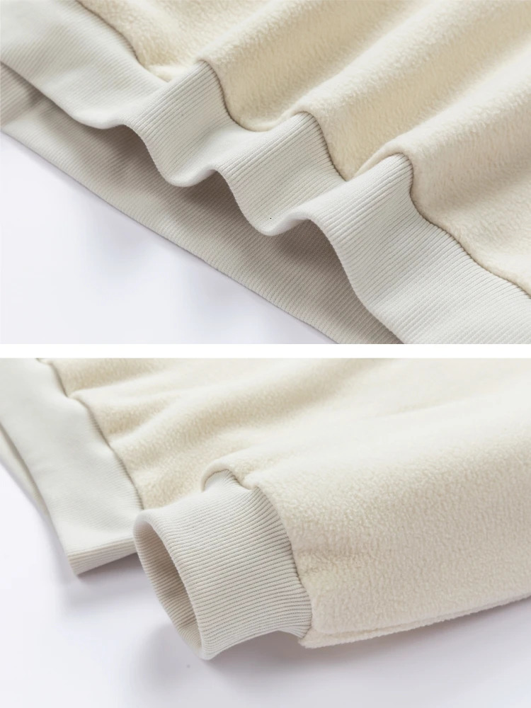 Oversize Winter Thick Warm Mens Tracksuit Polar Fleece Hoodie Pants 2 Piece Outfit Sportswear Set Men Thermal Sweat Suits 241111