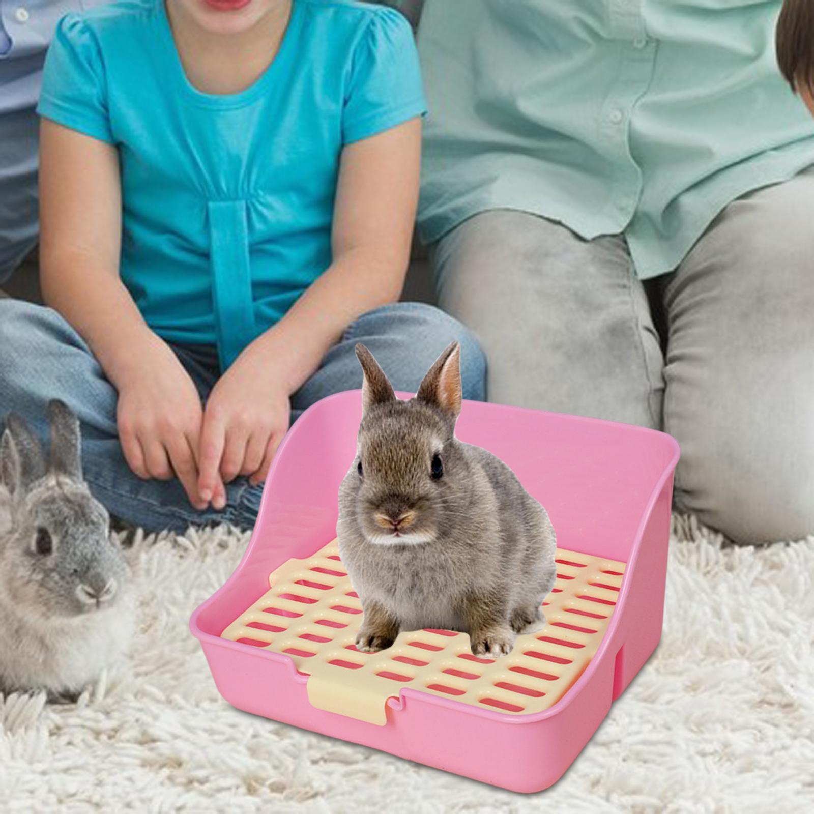 Rabbit Litter Box Detachable Pee Tray Portable Bedpan Pet Toilet for Hamster Small Animals Chinchillas Pet Supplies Bunny