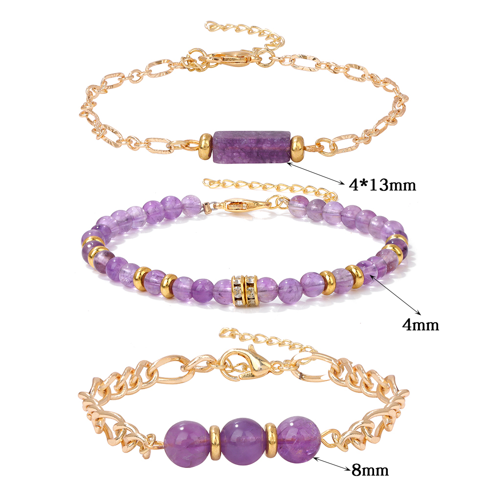 Pcs Set Natural Rose Quartzs Bracelets for Women Reiki Bracelet Gold Color Adjustable Chain Healing Yoga Bangle Gifts 5