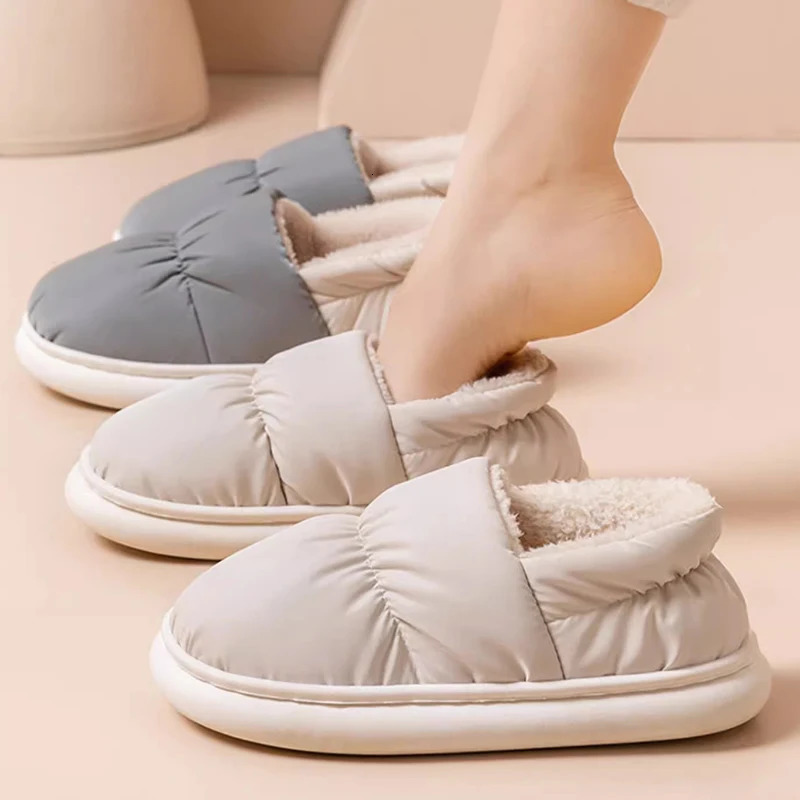 Cotton slippers womens autumn and winter bags 2024 anti slip and waterproof indoor home and household confinement shoes 241112