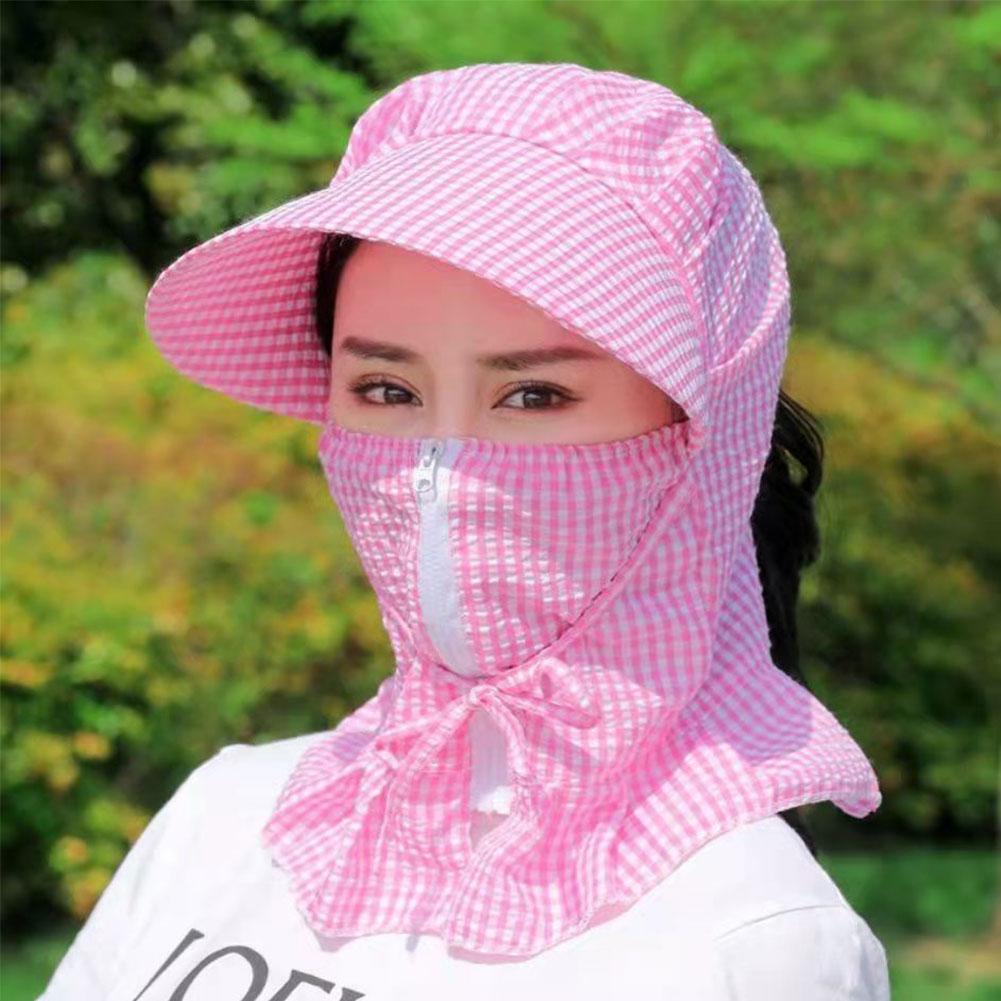 Female Cover Face Breathable Sun Big Cycling All-match with Summer Anti-ultraviolet Sunhat Hat Rim H5A9