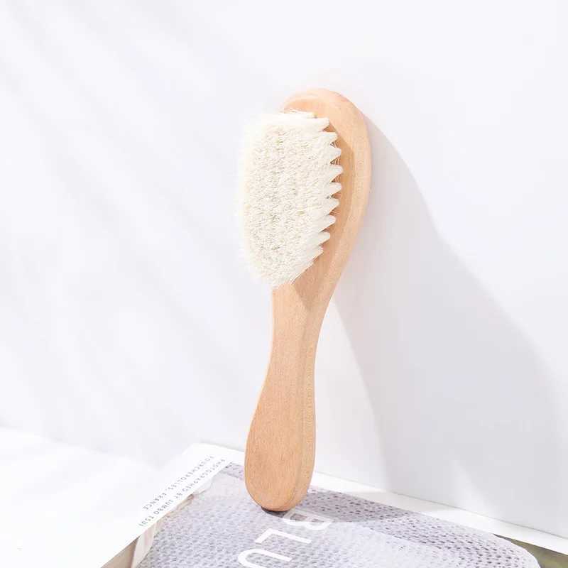 Lotus baby wool bath brush childrens bath brush lotus air bag massage combination wooden flat combination three piece design W241112