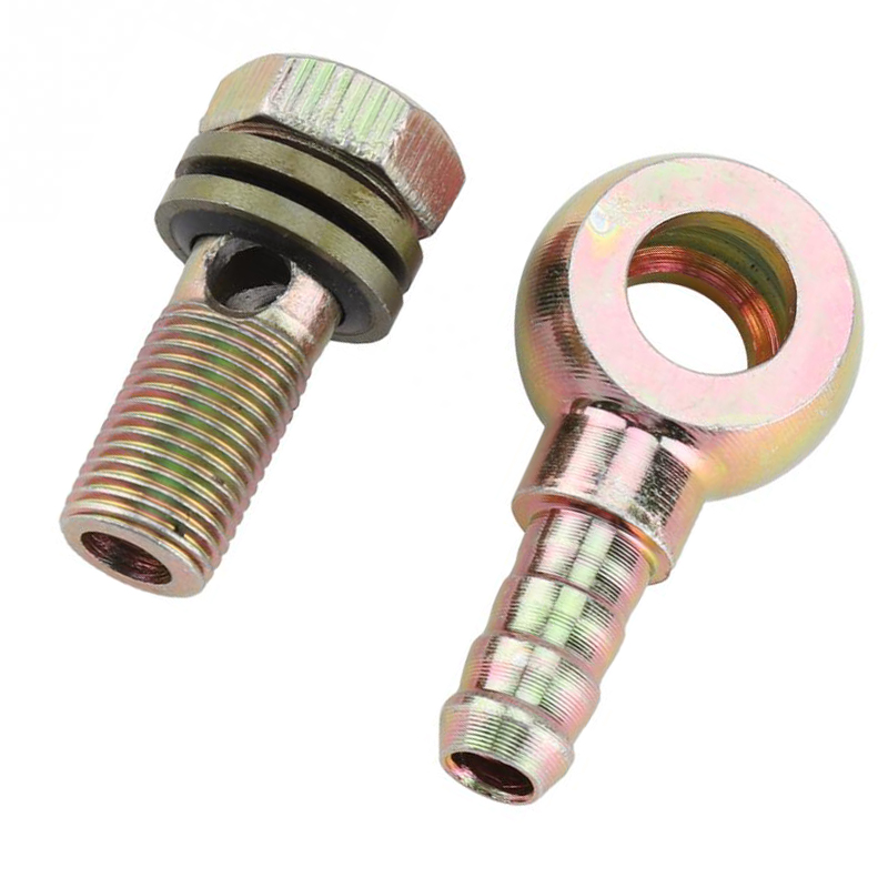 2pcs M12X1.25mm Oil Cooler Screw 8mm Ball Head Adapter For Motorcycle Refit Oil Cooler System Refitting Engine Oil Cooler