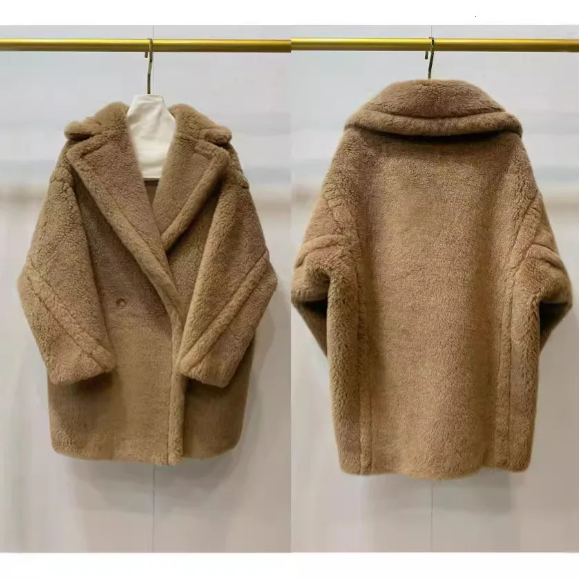 Teddy Bear Coat for WomenShort Fur CoatLoose CamelWool JacketsWinterFemaleMAX 241112