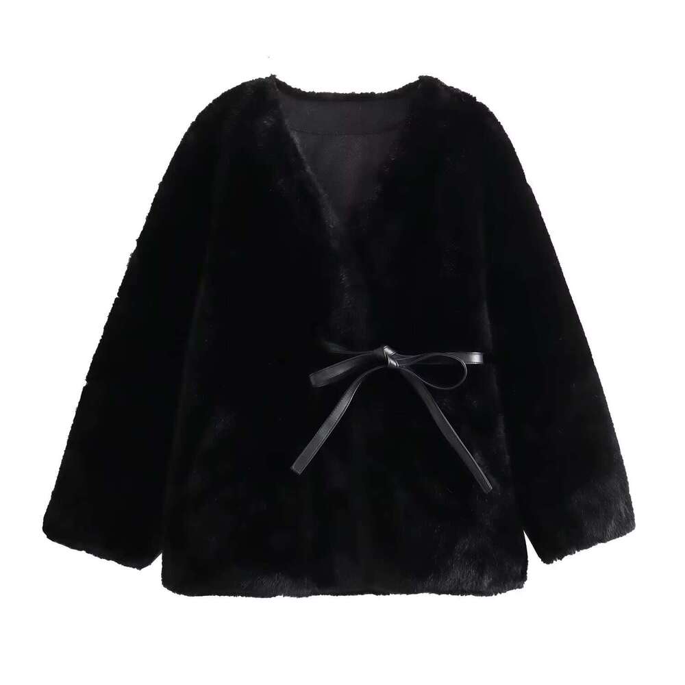 shanshi fur coat women Autumn 18 one-piece coat women's fashion mink fur imitation rope