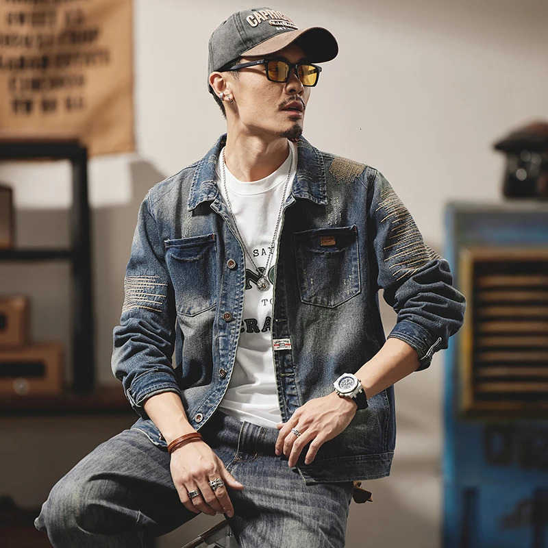 Mens clothingMens coatJean jacket for mencowboyMens casual jacketMens fashion 241108