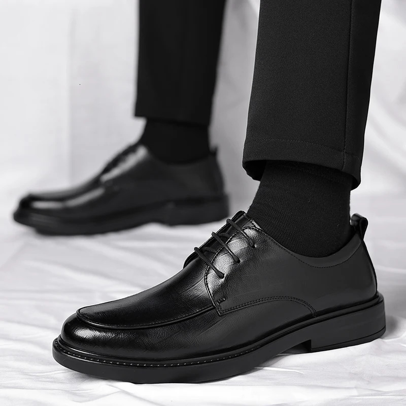 Men Shoes Allmatch Leather Fashion Casual Wedding Vintage Footwear Classic Male Business Oxfords 241111