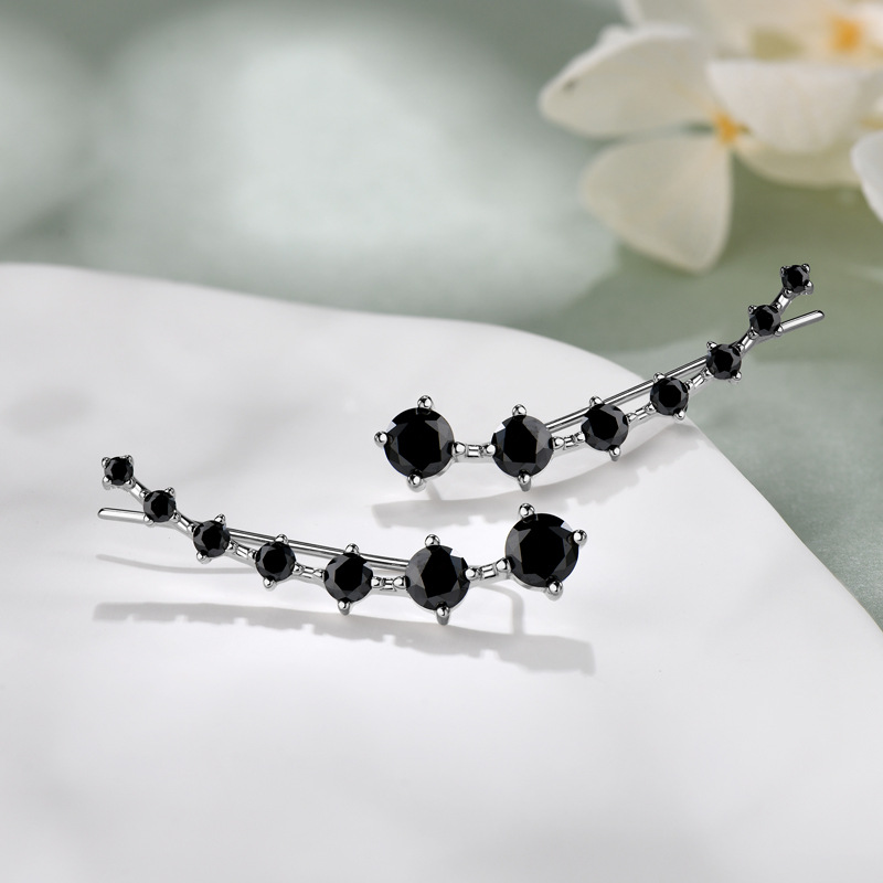 HORRIPAL DVVS1 White/Black Moissanite Earrings S Sterling Sier Cool Earrings Gift for Women GRA Certified Pass Tester 100% 75fb1