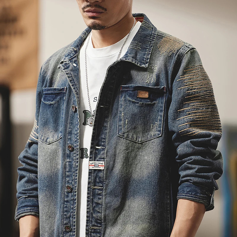 Mens clothingMens coatJean jacket for mencowboyMens casual jacketMens fashion 241108