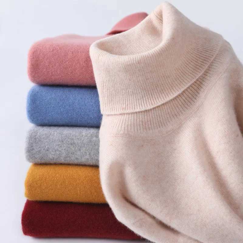 Cashmere wool turtle neck mens zipper autumn and winter soft warm bottom jumper knitted sweater top W2411111